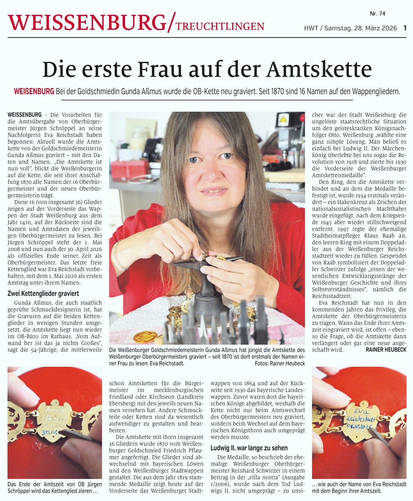 erste Frau auf der Amtskette Bürgermeisterkette von Weißenburg